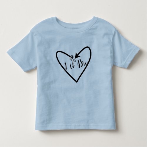 Lil Bro Brother Kids Script Arrow Heart Boho Toddler T_shirt