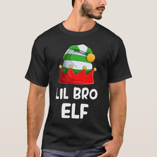 Lil Bro Elf Christmas  Brother Xmas Elf Costume Fa T_Shirt
