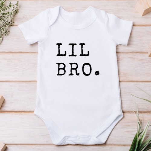 Lil Bro Little Brother Cute Baby Bodysuit