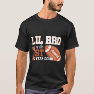 Lil Bro Of The 1 Year Old Birthday Football 1st Ye T-Shirt