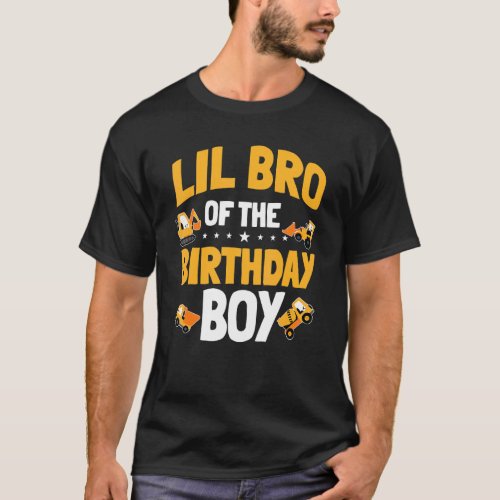 Lil Bro Of The Birthday Boy Construction Worker Bd T_Shirt