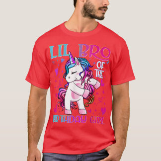 Lil Bro of the Birthday Girl Flossing Unicorn Litt T-Shirt