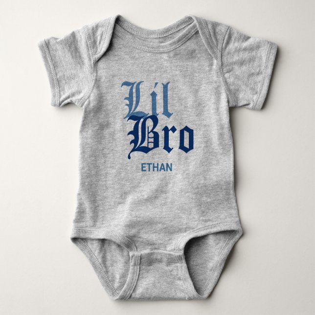 Lil Bro with Name Baby Bodysuit (Front)