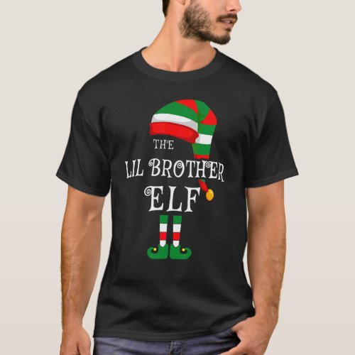 Lil Brother Elf Family Christmas Matching Pajamas  T_Shirt