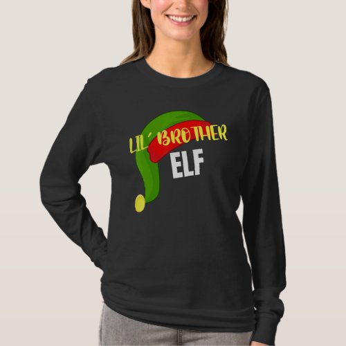 Lil Brother Elf Matching Family Group Christmas Pa T_Shirt