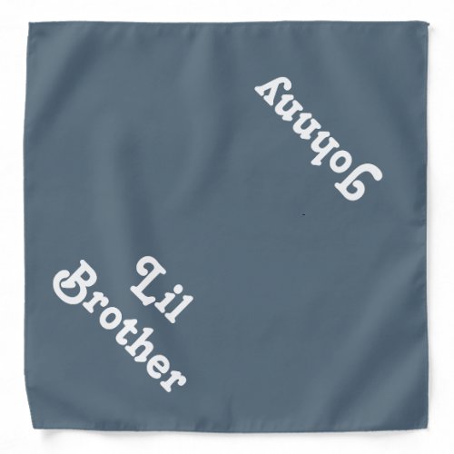 Lil Brother grey blue custom name cute dog pet Bandana