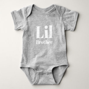 Lil Brother, little brother white text cute  Baby Bodysuit