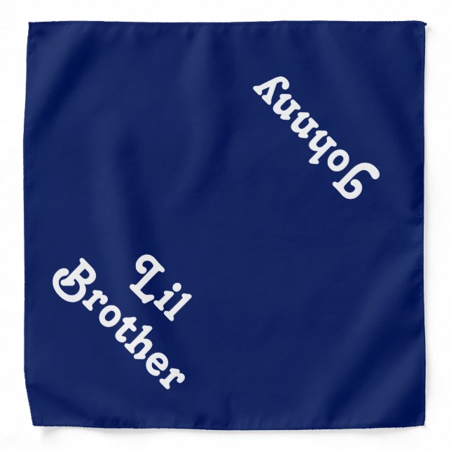 Lil Brother navy blue custom name cute dog pet Bandana (Front)