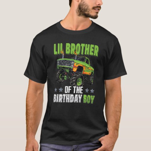 Lil Brother of Birthday Boy Monster Truck Family M T_Shirt