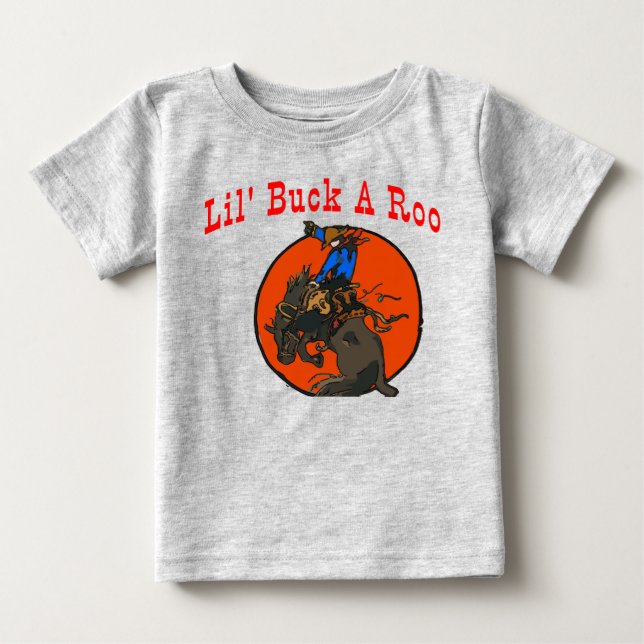 Lil Buck A Roo Rodeo Bucking Horse Circle Baby T-Shirt (Front)