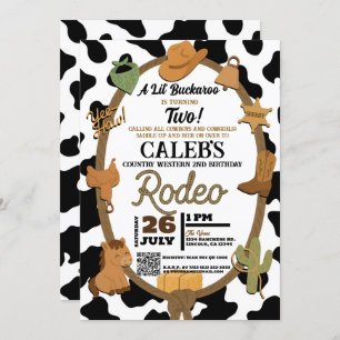 Lil' Buckaroo Country Western Rodeo Birthday Invitation
