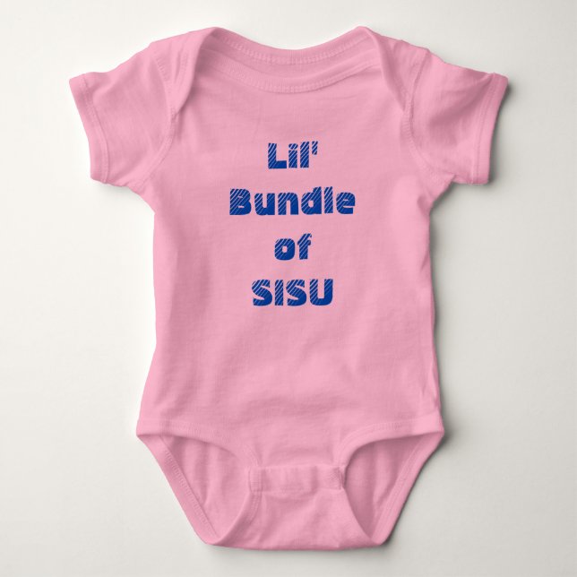 Lil' Bundle of SISU Baby One-Piece (Pink) Baby Bodysuit (Front)