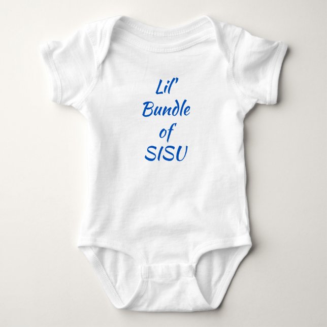 Lil' Bundle of SISU Finnish Baby One-Piece Baby Bodysuit (Front)
