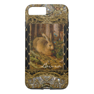 Lil Bunny in the Garden Elegant Monogram iPhone 8 Plus/7 Plus Case