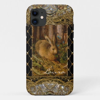 Lil Bunny in the Garden Monogram iPhone 11 Case