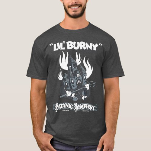 Lil Burny Satanic Symphony Vintage toon Burning Ch T_Shirt