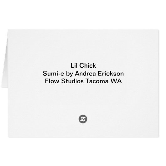 Lil Chick, Sumi-e by Andrea Erickson (Back Horizontal)