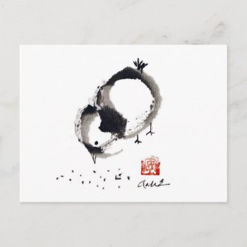 Lil Chick  Sumi-e By Andrea Erickson Postcard by Flow_Studios at Zazzle