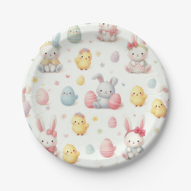 Lil Chicks & Bunny's Paper Plates (Front)