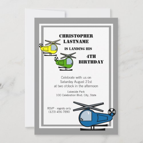 Lil Chopper Grey Invitation