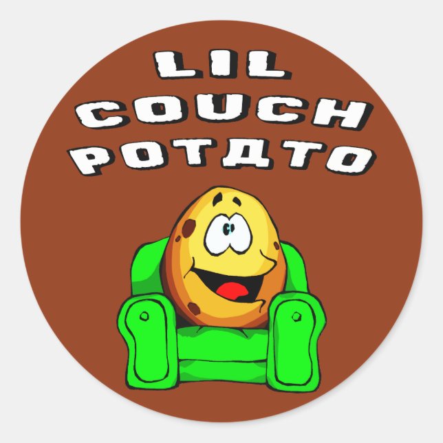 Lil Couch Potato Classic Round Sticker (Front)