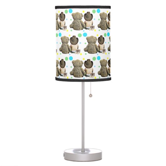 Lil Cowboy and Bear Country and Western Themed Table Lamp (Left)