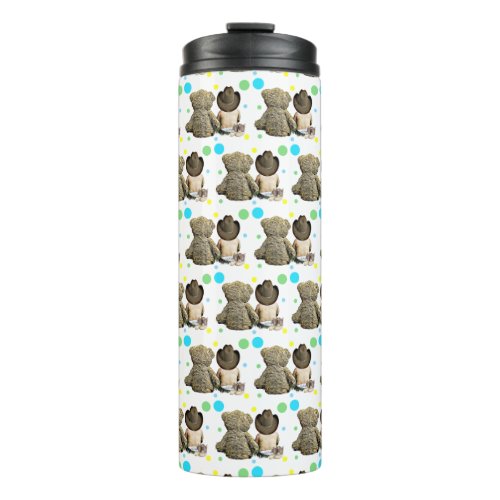 Lil Cowboy and Bear Country and Western Themed Thermal Tumbler