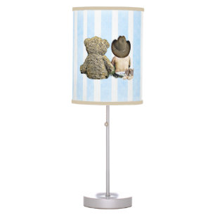 Lil Cowboy and Teddy Bear Baby Boy Nursery Lamp