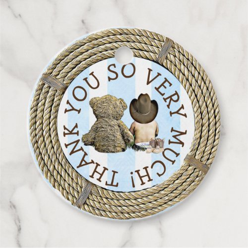 Lil Cowboy and Teddy Bear Thank you Gift Tags