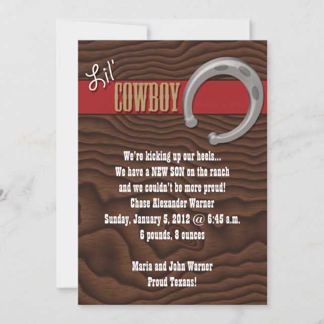 Lil' Cowboy Announcement (Front)