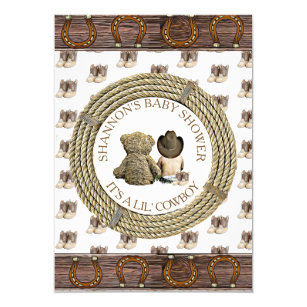 Western Baby Invitations Zazzle Lil Cowboy Boy Country And Western Baby Shower Invitation