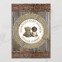 Lil' Cowboy boy Country and Western Baby Shower Invitation