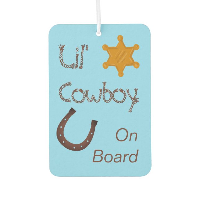 Lil' Cowboy On Board Western Baby Air Freshener (Front)