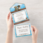 Lil Cowboy Rustic Boy's Baby Shower All In One  All In One Invitation (Tearaway)