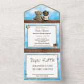 Lil Cowboy Rustic Boy's Baby Shower All In One  All In One Invitation (Inside)