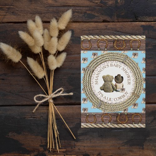 Lil Cowboy Rustic Country and Western Baby Shower Invitation