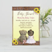 Lil' Cowgirl and Teddy Bear | Baby Shower Invitation (Standing Front)