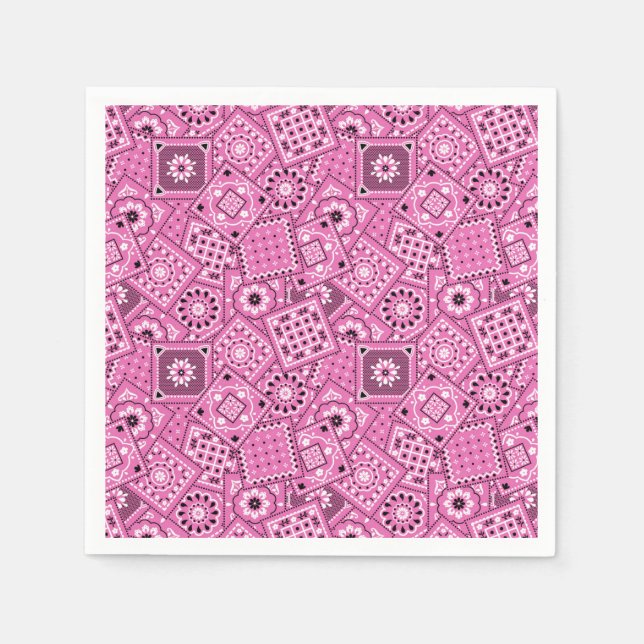 Lil' Cowgirl Baby Shower Pink Bandanna Napkins (Front)