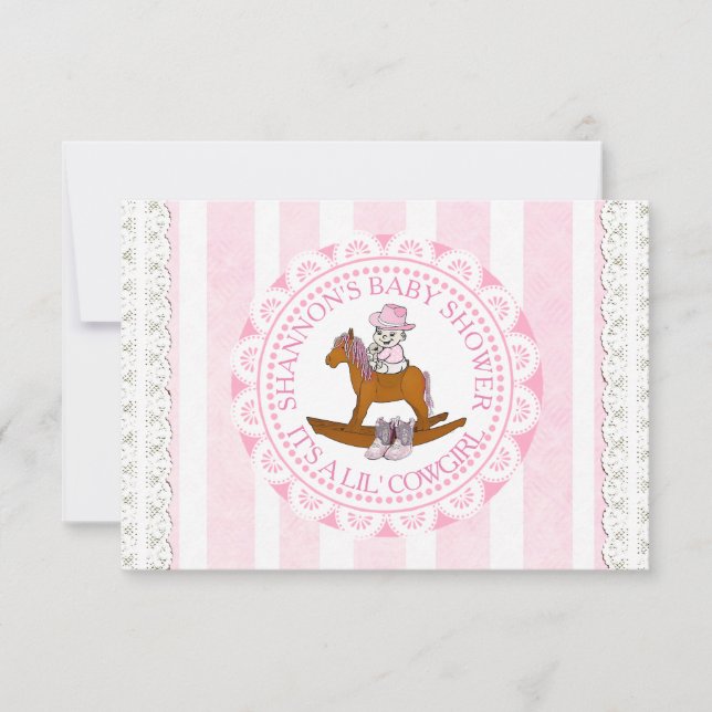 Lil' Cowgirl girl' country and Western Baby Shower Invitation (Front)