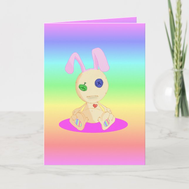 Lil Cushy Bunny  Happy Easter Holiday Card (Front)