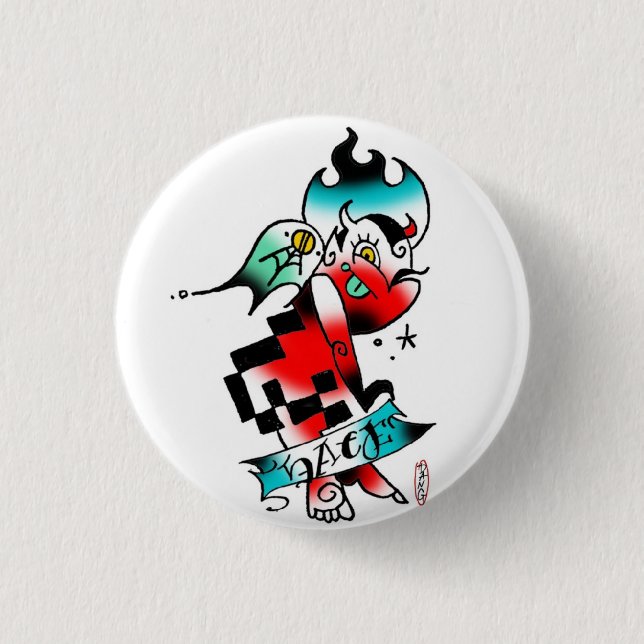 lil devil pinback button (Front)