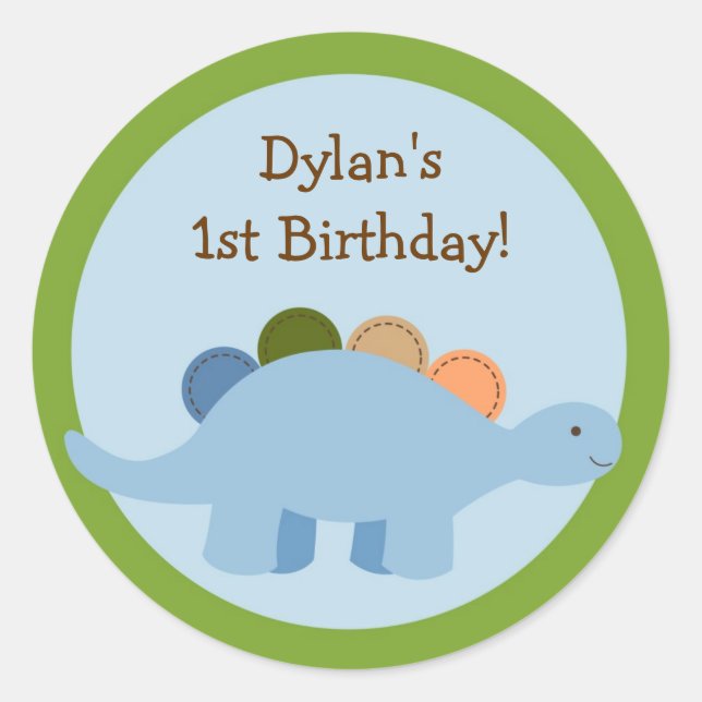 Lil Dino Dinosaur Boys Envelope Seals Stickers (Front)