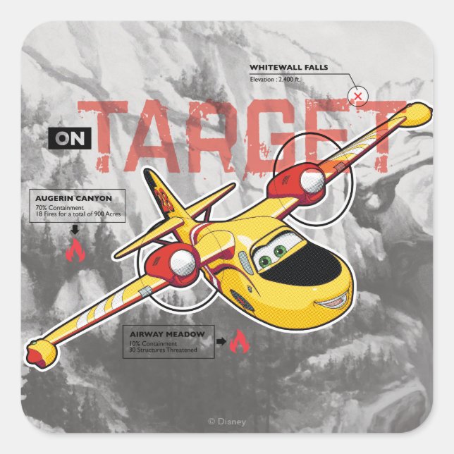 Lil' Dipper On Target Graphic Square Sticker (Front)