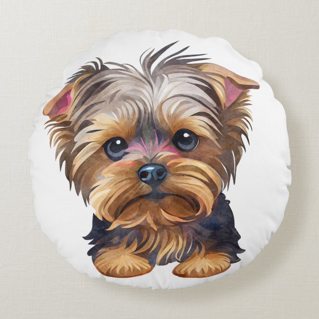 Lil Dog Round Pillow (Front)