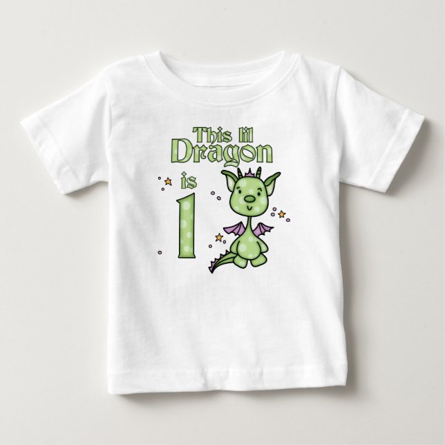 Lil Dragon 1st Birthday Baby T-Shirt (Front)