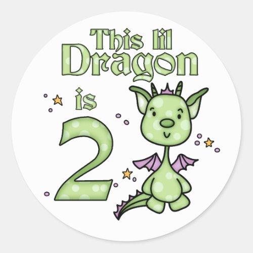 Lil Dragon 2nd Birthday Classic Round Sticker