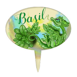 lil Dragon Garden Markers~Basil Cake Topper