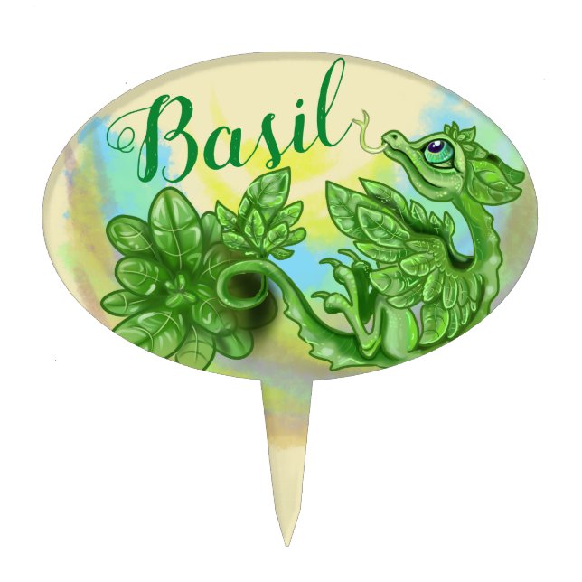 lil Dragon Garden Markers~Basil Cake Topper (Front)