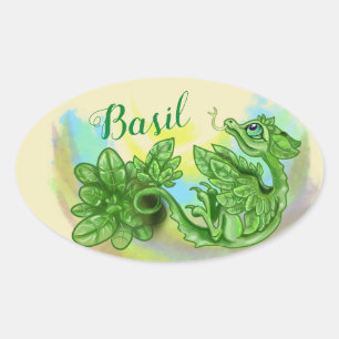 lil' Dragon herb sticker labels~Basil