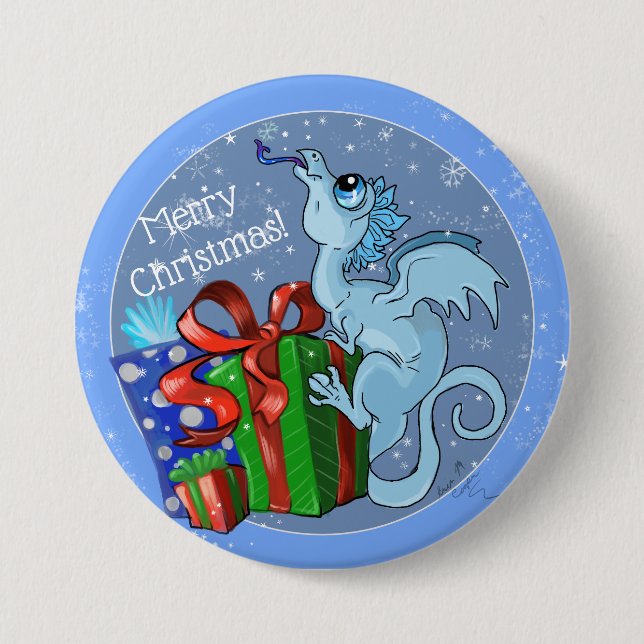 lil' Dragon Snowflake Button (Front)